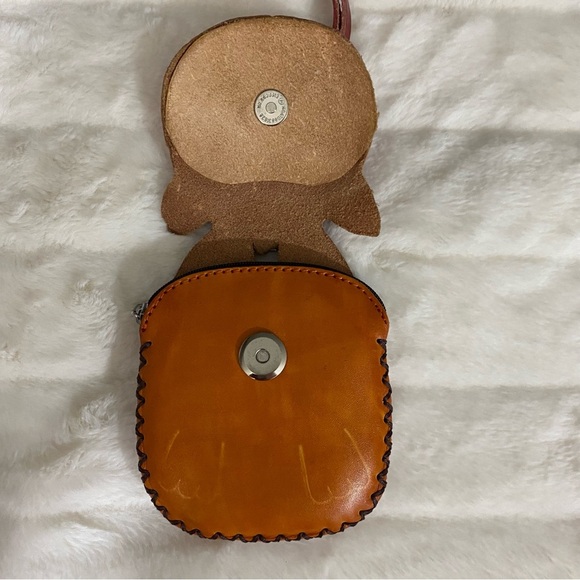 Cat Small Leather Zipper Kitten Purse Charm or Key Chain - Picture 4 of 10